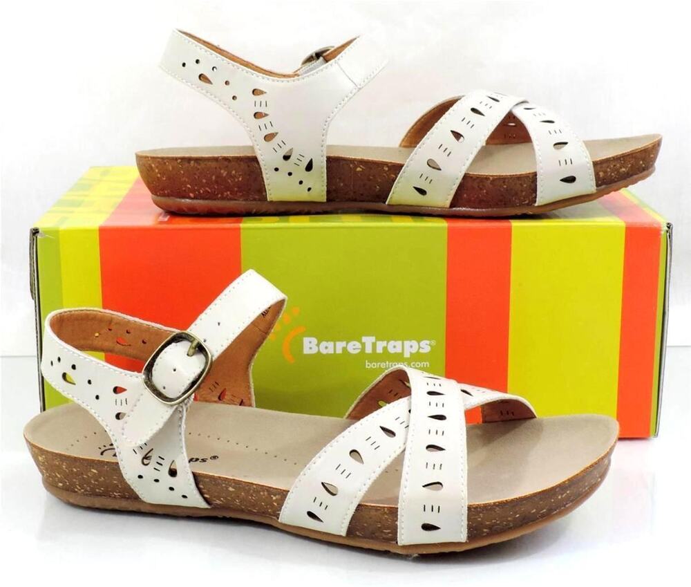 Bare Traps Hendy Flat Comfort Walking Footbed Sandal Stone Size 8.5